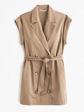 Abercrombie & Fitch Sleeveless Trench Dress - Tan